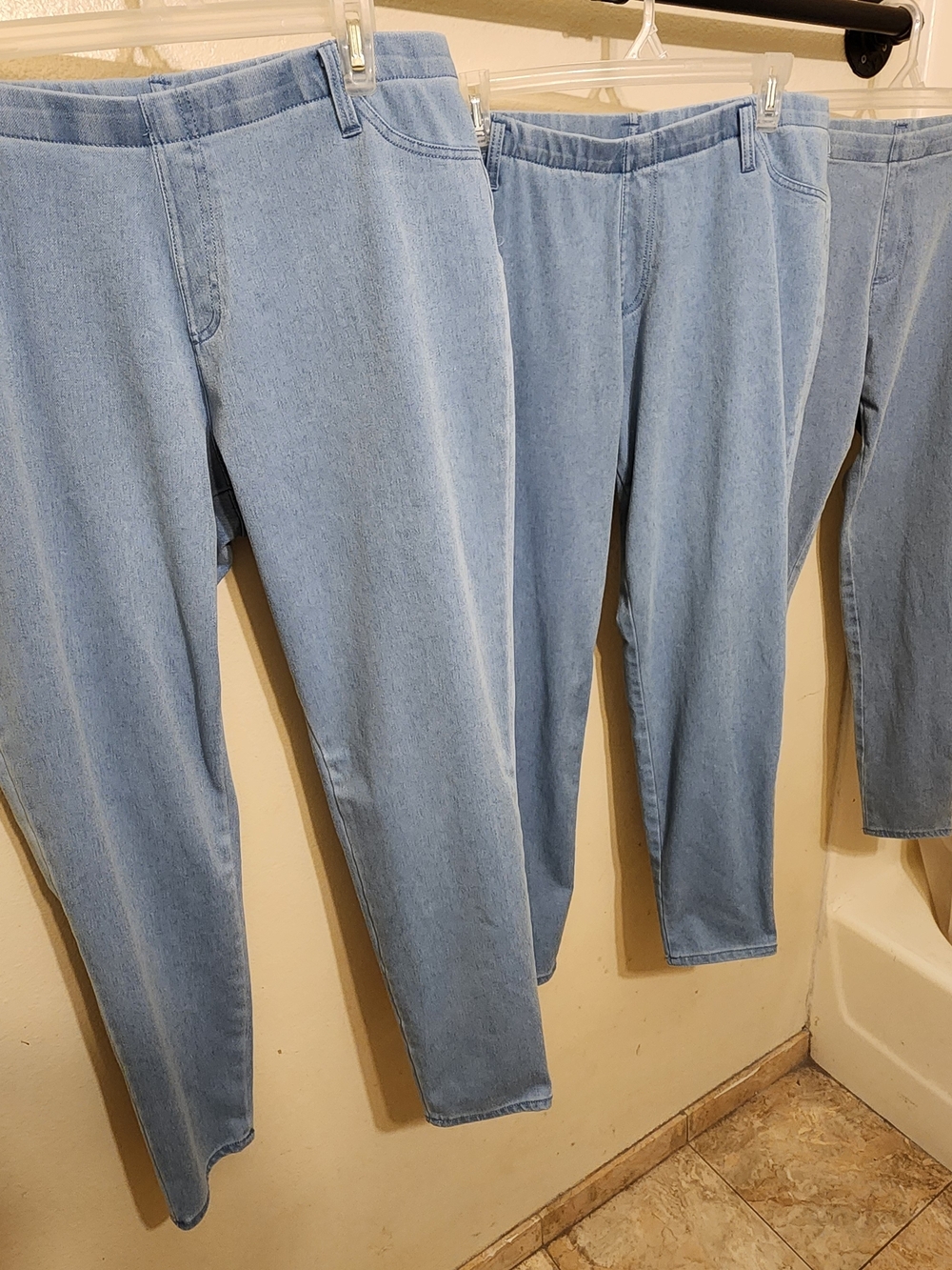 Faded Glory Women's Plus Size Light Blue Denim Jegging/Legging Pants Bundle Of 3